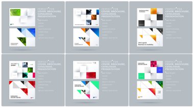 Dikdörtgen tasarım sunum. Soyut vektör renkli dikdörtgenler gölgeler için iş, ekip çalışması, teknoloji, ekoloji ile modern yatay şablonları ayarlayın. Temiz web başlıkları.