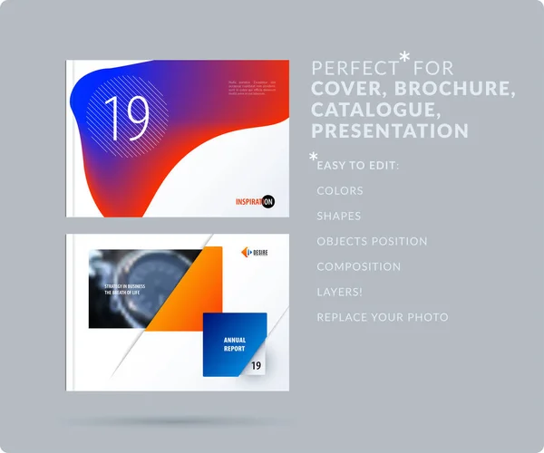 Liquid design presentation template with colourful fluid gradient shapes. Abstract vector set of modern horizontal banners — Stock Vector