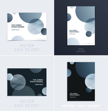 Broşür yumuşak şablon Kapak tasarımını ayarlayın. Marka için şekiller ile renkli modern abstract, yıllık rapor.