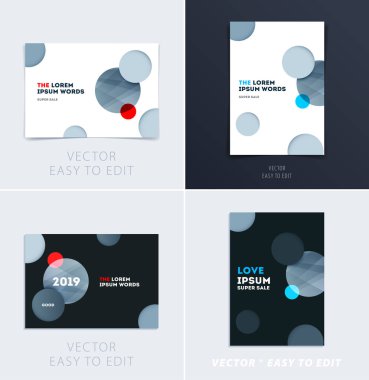 Broşür yumuşak şablon Kapak tasarımını ayarlayın. Marka için şekiller ile renkli modern abstract, yıllık rapor.