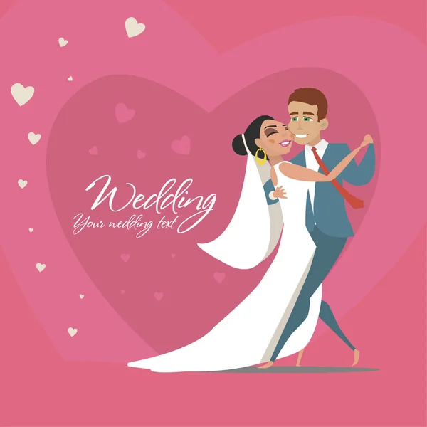 Matrimonio Carattere Allegro Illustrazione Vettoriale — Vettoriale Stock