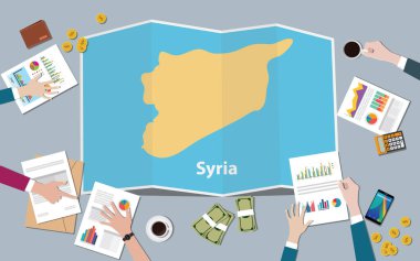 Suriye ülke büyüme ulus takım tartışmak top vektör çizim den katlama haritalar manzaralı