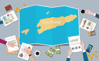 ülke büyüme ulus takım tartışmak kat ile Doğu timor top vektör çizim görünümünden haritalar