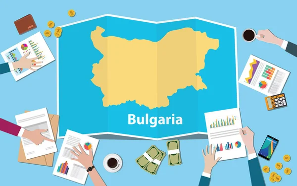 Bulgaristan Ekonomi ülke büyüme ulus takımı tartışmak top vektör çizim den katlama haritalar manzaralı