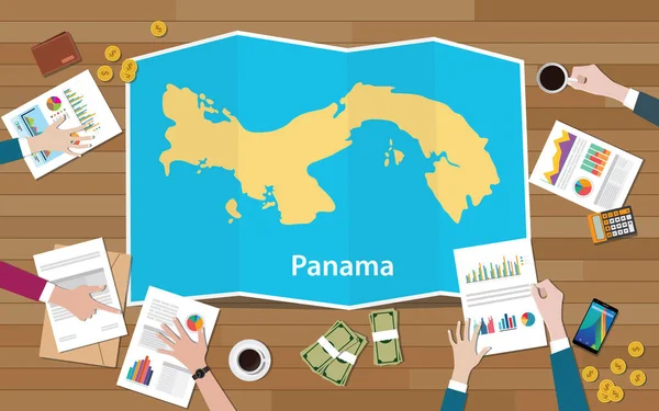 Panama ekonomi ülke büyüme ulus takım tartışmak top vektör çizim den katlama haritalar manzaralı