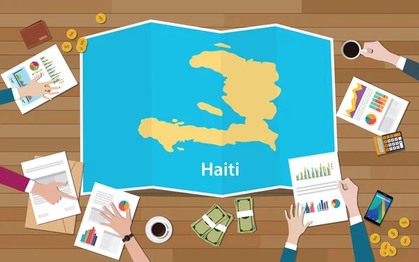 Haiti ekonomi ülke büyüme ulus takım tartışmak top vektör çizim den katlama haritalar manzaralı