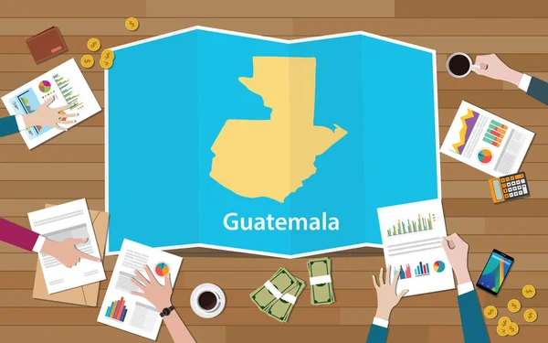 Guatemala Gazdaság Növekedési Nemzet Csapat Beszélje Meg Fold Térképek Kilátás — Stock Vector