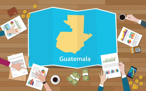Guatemala ekonomi ülke büyüme ulus takım tartışmak top vektör çizim den katlama haritalar manzaralı