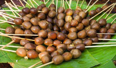 yumurta sate satay geleneksel gıda muz yaprak yeşil yiyecek servis merkezi Java