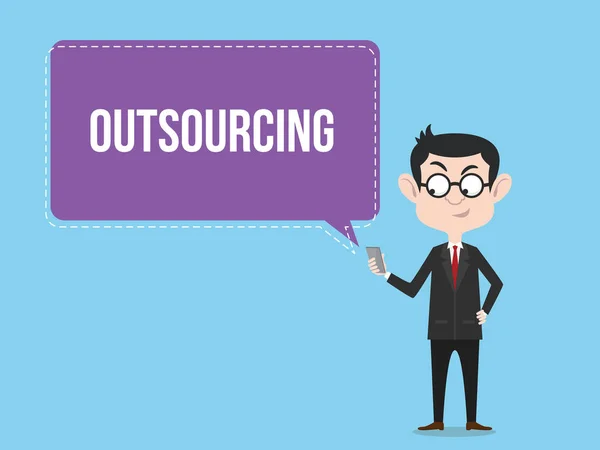 Outsourcing Έννοια Επαγγελματίες Άνθρωπος Στέκεται Και Επιλέξετε Αναθέτουν Έργο Εικονογράφηση — Διανυσματικό Αρχείο