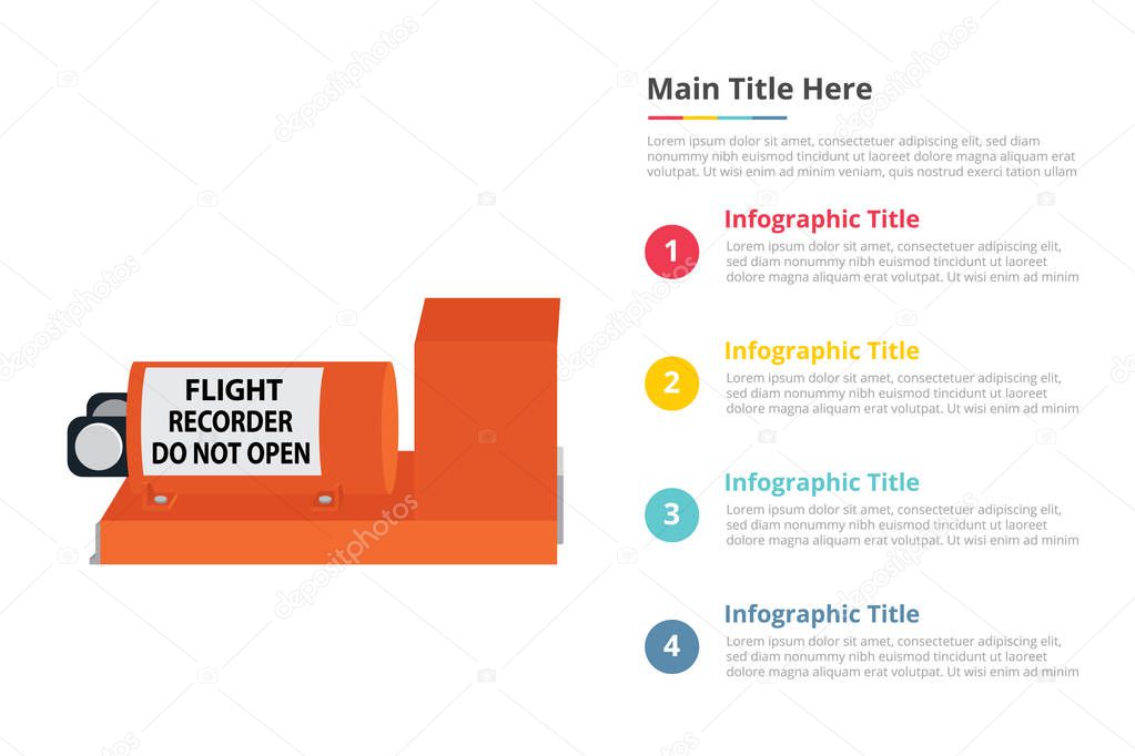 blackbox or black box infographics template with 4 points of free space text description - vector