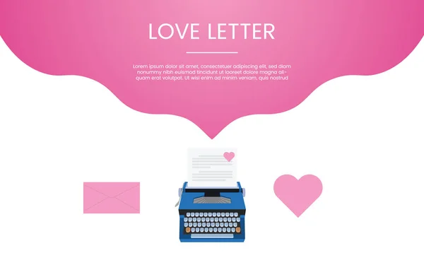 Love letter concept template with love icon and pink color theme for template banner or landing infographics - vector — Stock Vector