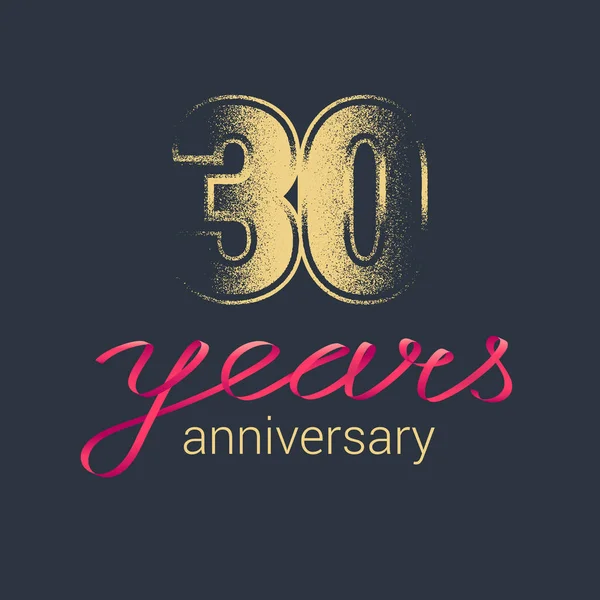 Yıl Dönümü Vektör Simgesi Logo Yıldönümü Dekorasyonu Için Altın Simli — Stok Vektör