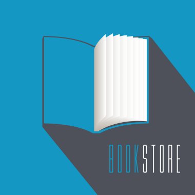 Kitapçı, kitapçı, kütüphane vektör amblemi, imza, sembol, logo, simge. Kitaplarla ilgili işler için açık kitaplı şablon tasarım öğesi. İş konseptini yayınlamak ve okumak