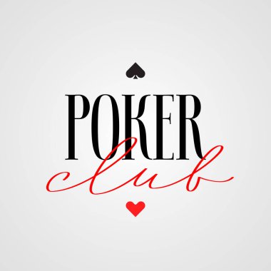 Poker club, casino vector logo, emblem. Template design with cards suits for poker tournament banner clipart
