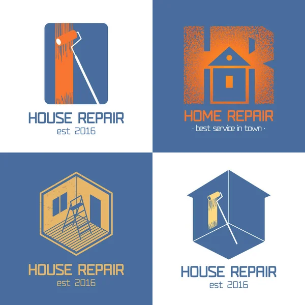 Jogo Reparo Home Ícone Vetor Renovação Casa Símbolo Sinal Logotipo — Vetor de Stock