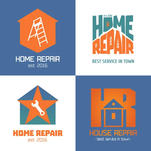 Jogo Reparação Home Ícone Vetor Remodelação Casa Símbolo Sinal Logotipo — Vetor de Stock
