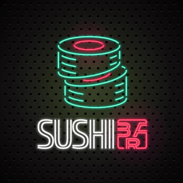 Logo Wektorowe Element Konstrukcyjny Sushi Dostawa Sushi Znakiem Świetlnym Element — Wektor stockowy