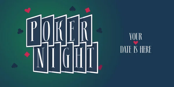 Poker Nacht Vektor Logo Symbol Template Design Element Mit Spielkarten — Stockvektor