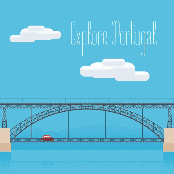 Міст Дон Луїс Порту Португалія Векторна Ілюстрація Дизайн Елементів Кліп — стоковий вектор