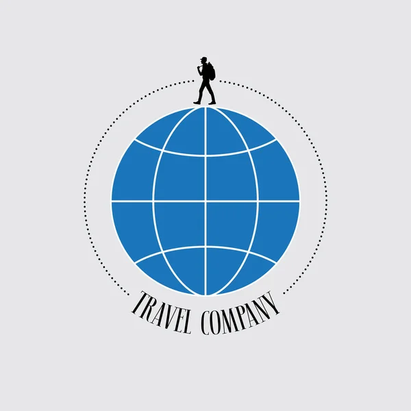 Logo Vectoriel Entreprise Voyage Icône Globe Earth Avec Tourisme Comme — Image vectorielle