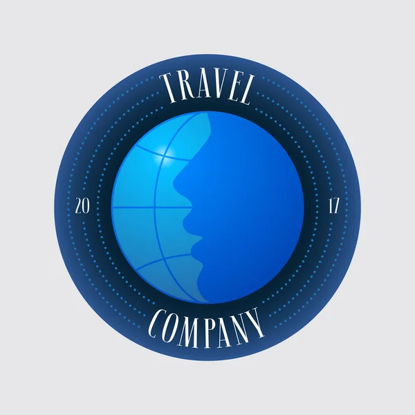 Seyahat Acentesi Vektör Logosu Amblem Seyahat Konsepti Için Küre Tasarımı — Stok Vektör