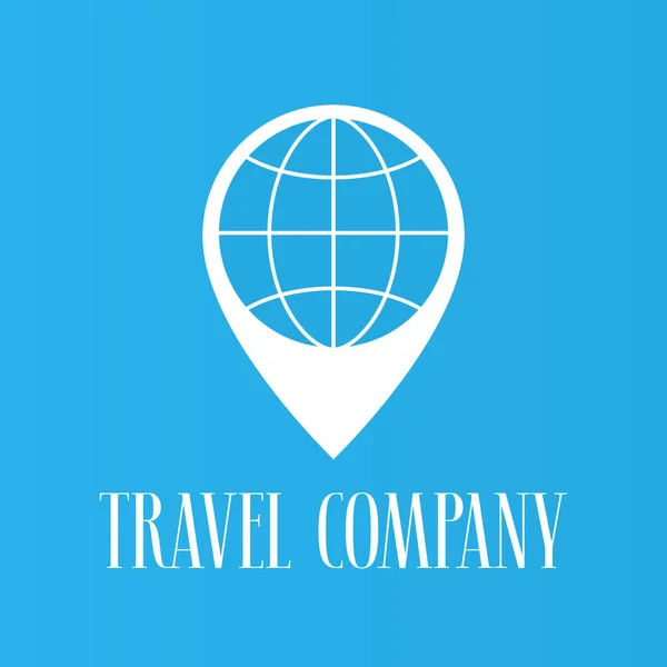 Agencias Viajes Vector Logo Símbolo Ilustración Puntero Globo Como Elemento — Archivo Imágenes Vectoriales