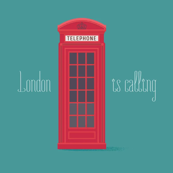 Anglia Londyn Czerwony Telefon Stoisko Wektor Ilustracja Cytatem Obraz Budki — Wektor stockowy
