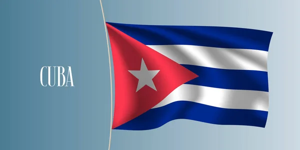 Cuba Acenando Ilustração Vetorial Bandeira Listras Estrela Como Símbolo Nacional — Vetor de Stock