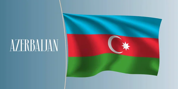 Azerbajdzsán Lobogtató Zászlóvektor Illusztráció Háromsávos Zászló Mint Nemzeti Azerbajdzsáni Szimbólum — Stock Vector