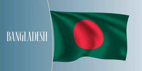 Bangladesh Sventola Bandiera Vettoriale Illustrazione Cerchio Rosso Sul Verde Come — Vettoriale Stock