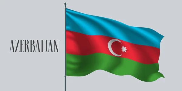 Azerbajdzsán Lobogtató Zászlóvektor Illusztráció Háromsávos Zászló Mint Nemzeti Azerbajdzsáni Szimbólum — Stock Vector