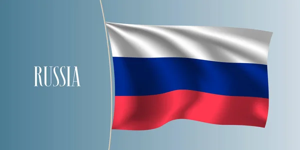 Ryssland Viftar Flaggan Vektor Illustration Röd Blå Vit Som Nationell — Stock vektor