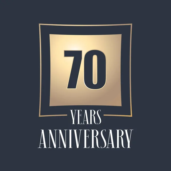 70周年庆祝矢量图标 70周年贺卡的金色数字模板设计元素 — 图库矢量图片