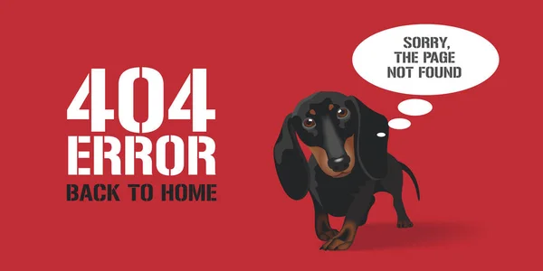 404 hata sayfası illüstrasyon, metin bulunamayan pankart. Hata 404 konsept web tasarım elementi için arka planda sevimli köpek