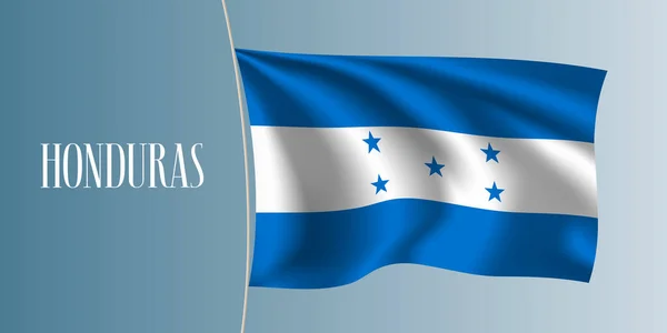 Honduras Zwaaiende Vlag Vector Illustratie Blauwe Witte Elementen Als Nationaal — Stockvector