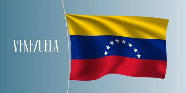 Venezuela Ondeando Bandera Vector Ilustración Rayas Azules Amarillas Rojas Como — Archivo Imágenes Vectoriales