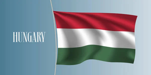 Węgry Machają Ilustracją Wektora Flagi Czerwone Białe Zielone Paski Jako — Wektor stockowy