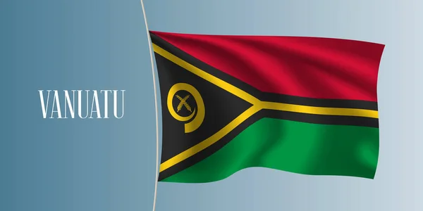 Vanuatu Acenando Ilustração Vetorial Bandeira Vermelho Verde Amarelo Como Símbolo — Vetor de Stock