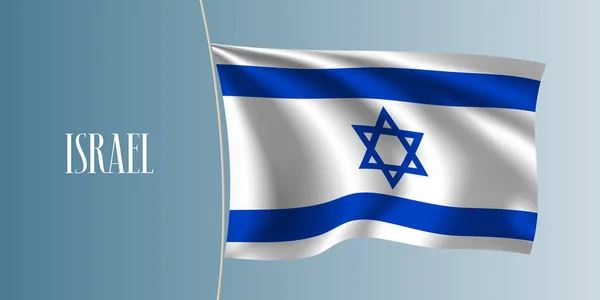 Israel Ondeando Bandera Vector Ilustración Azul Blanco Estrella Como Símbolo — Vector de stock