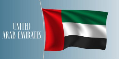 Birleşik Arap Emirlikleri bayrak vektör çizimi yapıyor. Ulusal bir BAE sembolü olarak simgesel tasarım ögesi