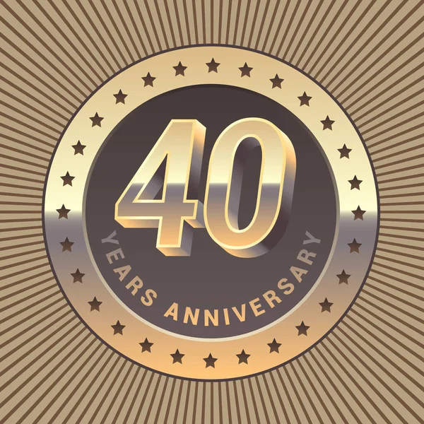 Years Anniversary Vector Icon Logo Graphic Design Element Emblem Golden — Stock Vector