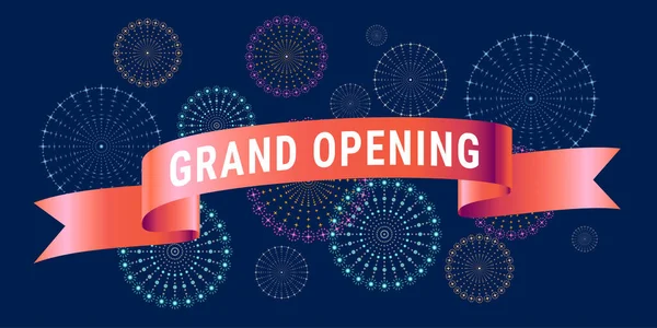 Grand Opening Vector Design Template Banner Fireworks Store Opening Event — Stock Vector