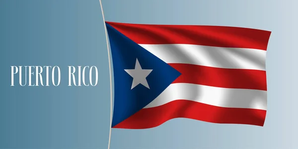 Puerto Rico Ondeando Bandera Vector Ilustración Elemento Diseño Icónico Como — Vector de stock