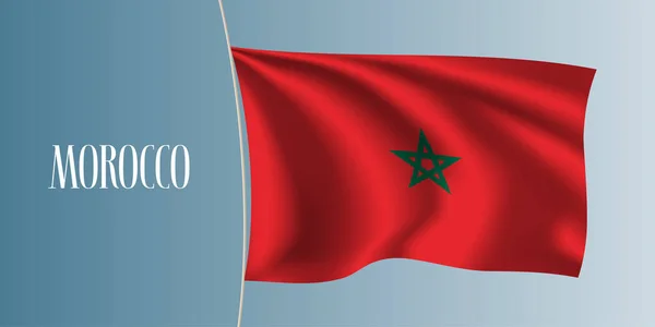 Μαρόκο Κυματίζει Σημαία Διανυσματική Απεικόνιση Εικονικό Στοιχείο Σχεδιασμού Εθνικό Μαροκινό — Διανυσματικό Αρχείο
