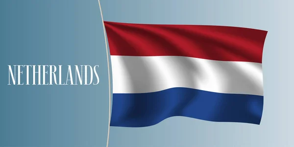 Países Bajos Ondeando Bandera Vector Ilustración Elemento Diseño Icónico Como — Vector de stock