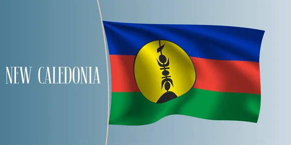 Nuova Caledonia Sventola Bandiera Vettoriale Illustrazione Elemento Design Iconico Come — Vettoriale Stock