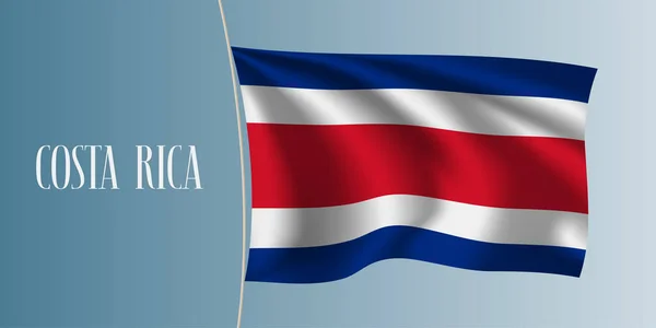 Costa Rica Acenando Ilustração Vetorial Bandeira Listras Elementos Como Símbolo — Vetor de Stock