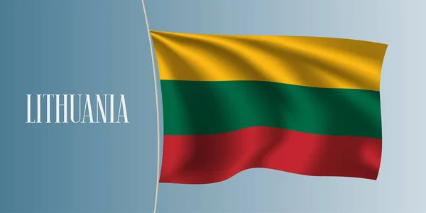 Lituania Sventola Bandiera Vettoriale Illustrazione Elementi Tre Strisce Colore Come — Vettoriale Stock