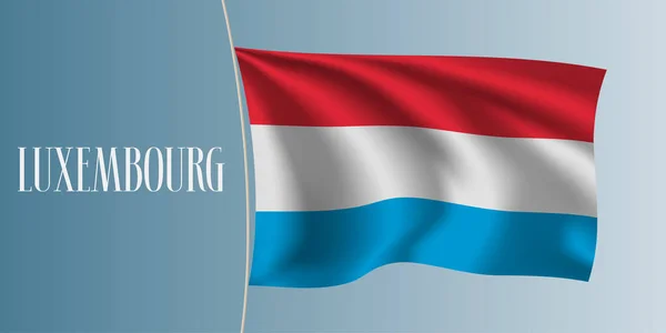 Luxemburgo Ondeando Bandera Vector Ilustración Elementos Rayas Como Símbolo Nacional — Vector de stock